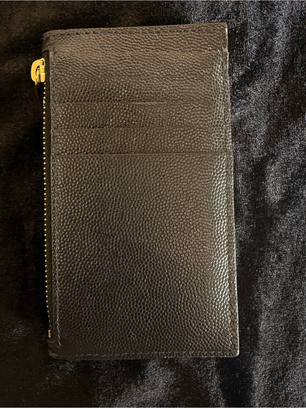 Saint Laurent Black Chevron Quilted Leather Wallet with Gold YSL Emblem - Picture 3 of 5
